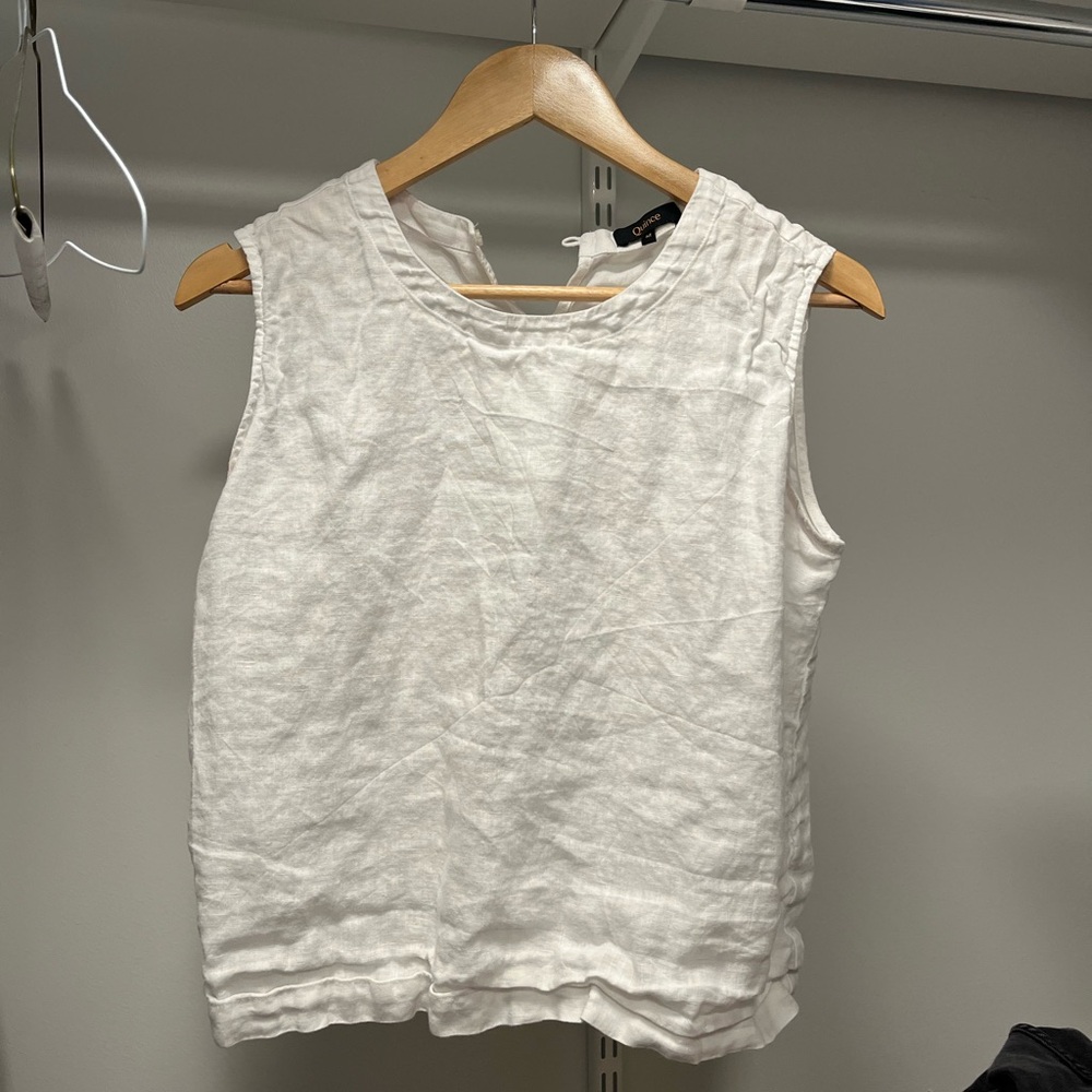 Like New - Quince Linen Tank - 100% European Linen in White